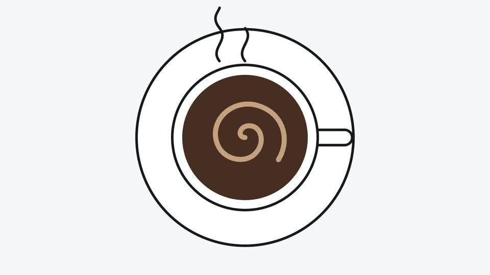 Cuadro de la v1 del reel: una taza dibujada